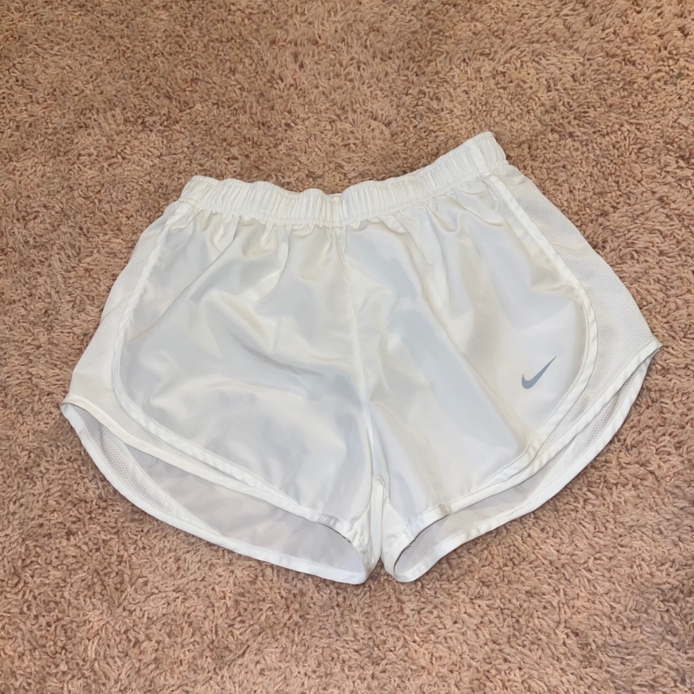 White Nike shorts